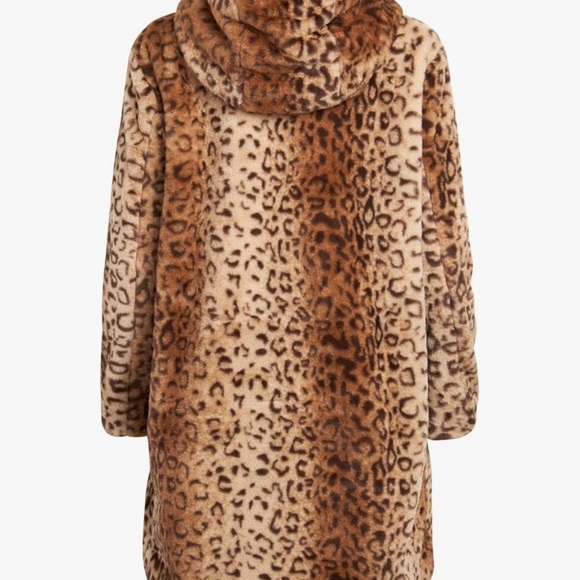 Urban Republic Leopard Print Faux Fur Coat Size M - Picture 5 of 10